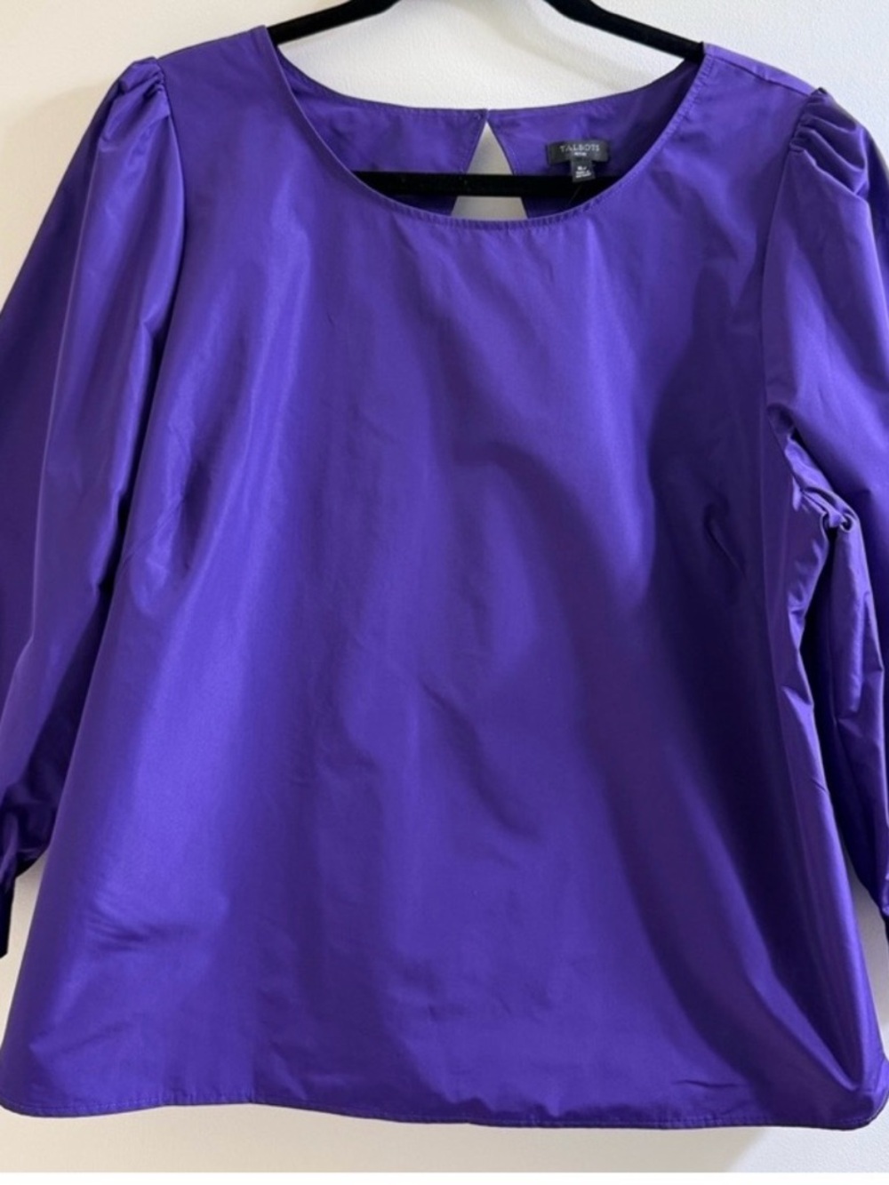 Talbots Purple Puff-Sleeve Blouse